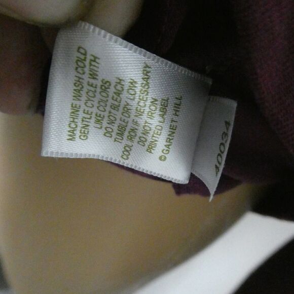 Garnet Hill Juliet Faux Wrap V Neck Draped Ruched Long Sleeve Blouse Top Purple - Picture 11 of 12